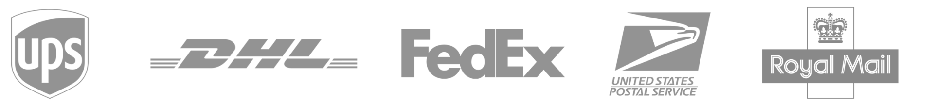 UPS, DHL, FedEx, USPS, Royal Mail